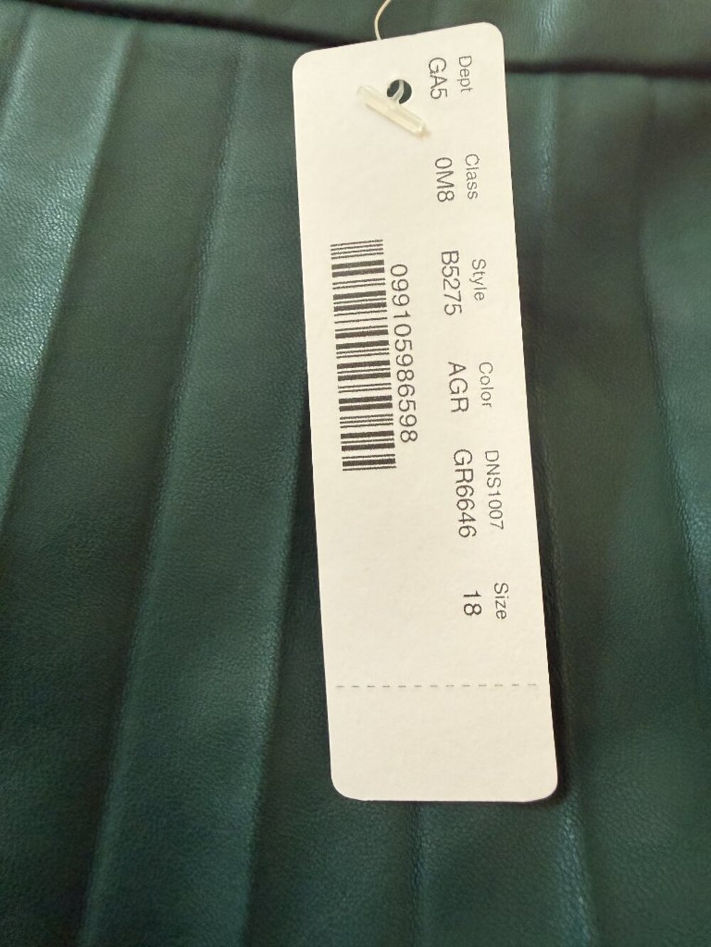 J Crew NWT Forest Green Pleated High Rise Faux Leather Midi Skirt size 18 - Picture 3 of 5